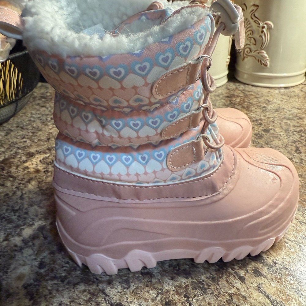 Kids Pink Snow Boots - Picture 3 of 7